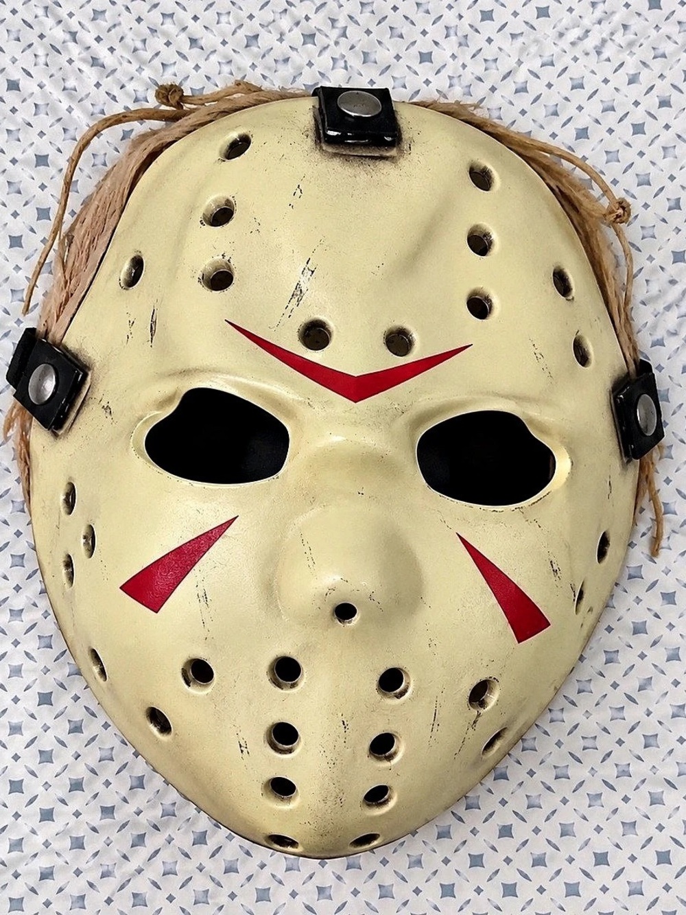 Hockey Mask Costume Prop in Yellow & Red